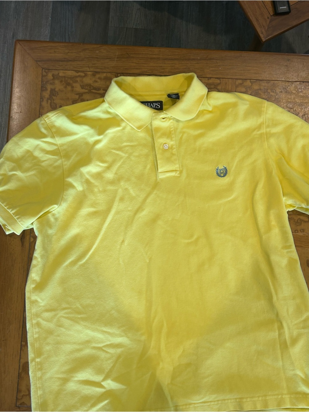 Chaps Men’s Bright Yellow Polo Shirt with Crest